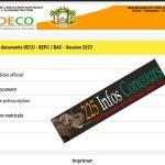 convocation EPS pour le BAC 2023 en Côte d'Ivoire