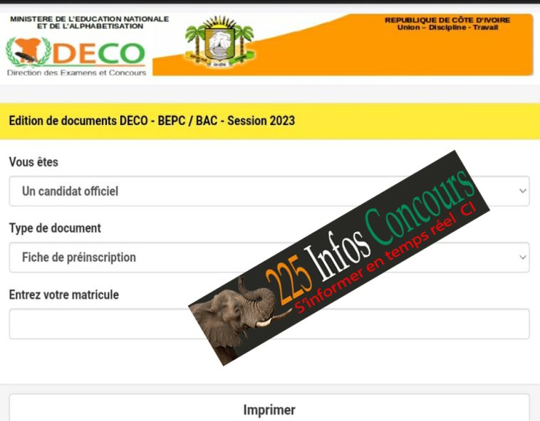 convocation EPS pour le BAC 2023 en Côte d'Ivoire