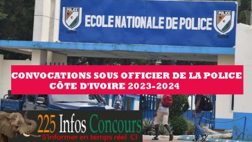 Convocations sous Officier de la Police Côte d'Ivoire 2023-2024
